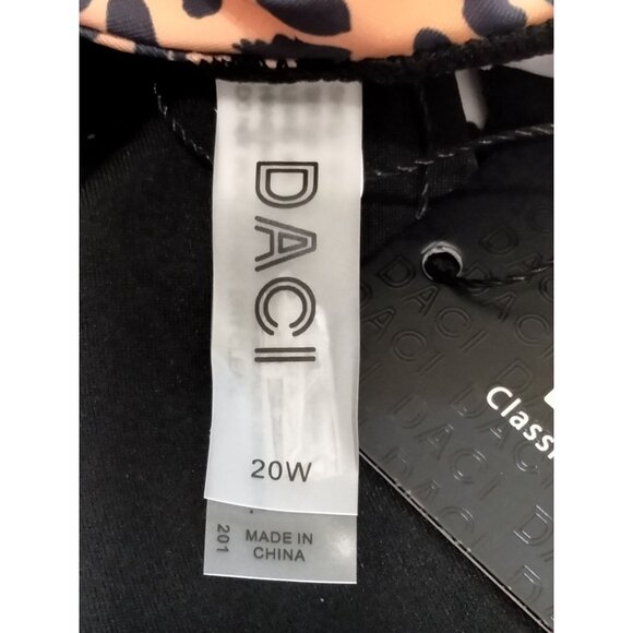 Daci Leopard Print Flounce One-Piece Swimsuit Retro Style Plus Size 20W - Picture 8 of 9